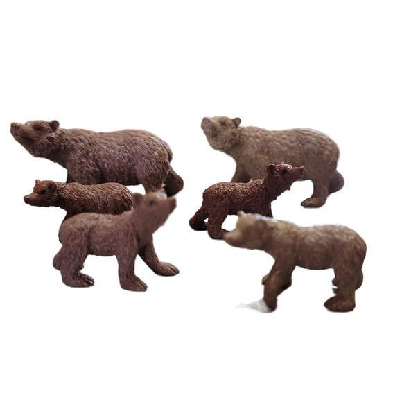 mini plastic figurine bears perfect for cake toppers, train sets, and diorama - Picture 3 of 10
